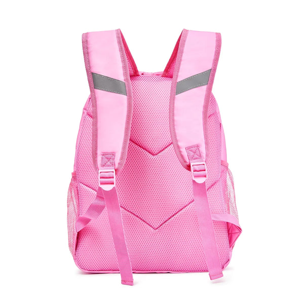 Mochila de 17" para niñas, azul y rosa de brillo