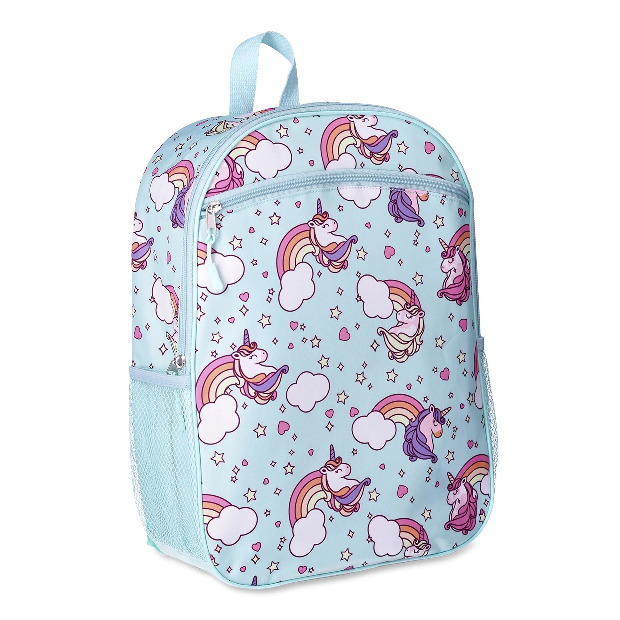 Mochila azul de 16" diseño de Unicornios