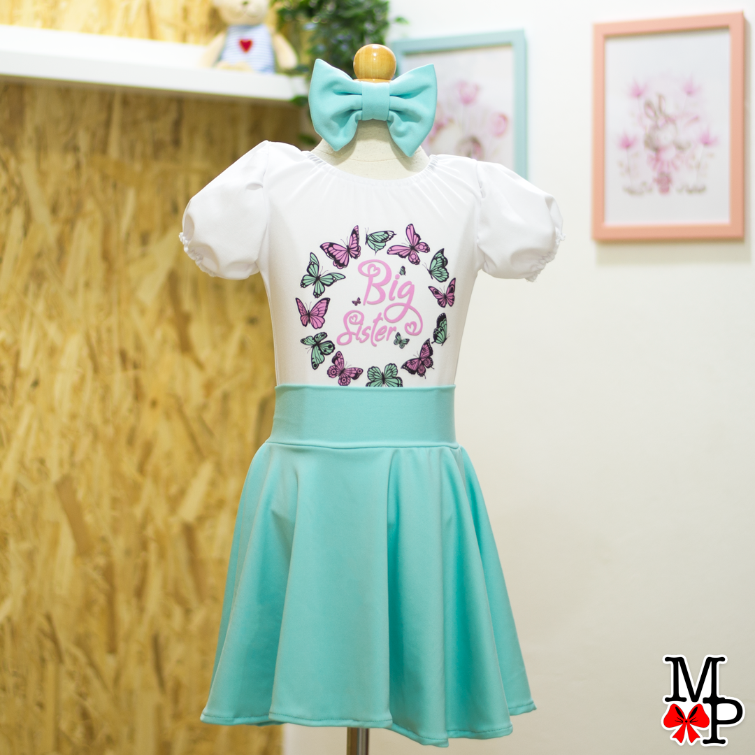 Set de Falda Circular inspirado en Mariposas, Para esa hermana Mayor, Big Sister outfit