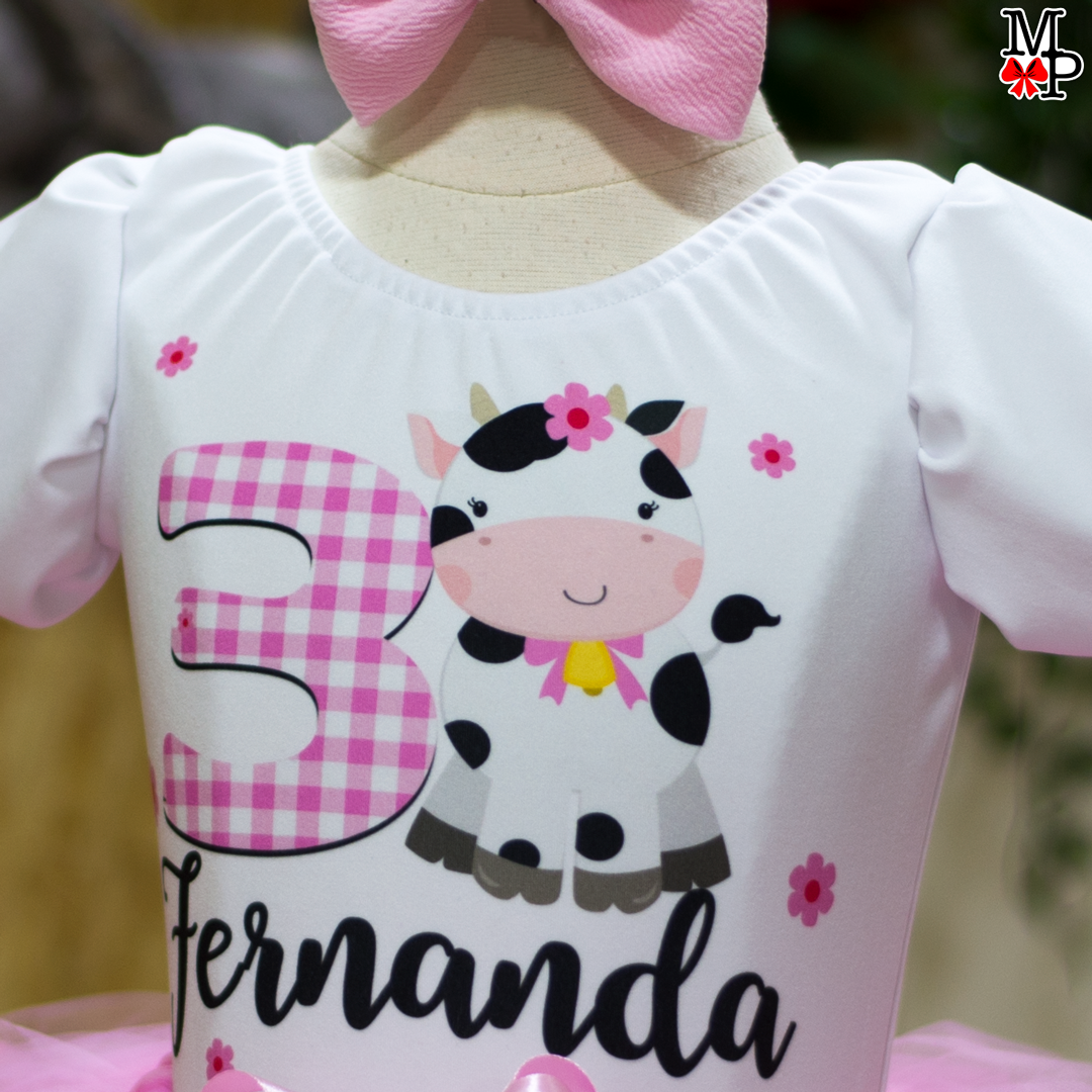 Set de tutu Vaca Lola para niñas, Ropa Cumpleaños inspirado en Vaca Lo –  Moda Personalizada