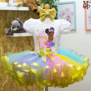 Set de tutu Afro baby Unicornio, Princesa Morena para cumpleaños