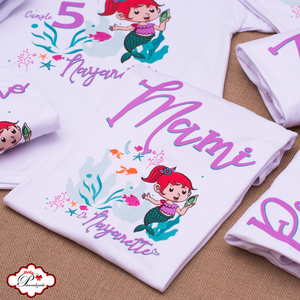 Camisetas de Sirena, cumpleaños Sirenita bebe